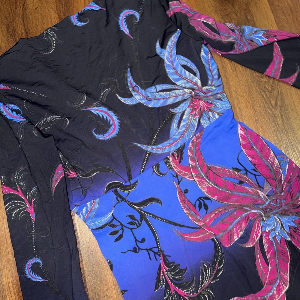 Roberto Cavalli Stretch
Jersey Dress multi black $1,340 y2k vtg floral print - Picture 12 of 14